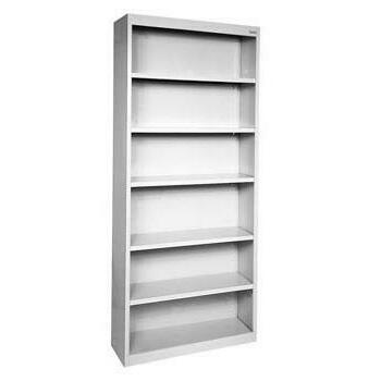 metal light gray bookcase
